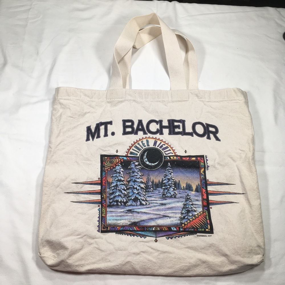 Vintage SanSegal Tote Bag Canvas Mt Bachelor